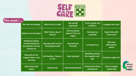Self Care Bingo Challenge for a Healthier Workday